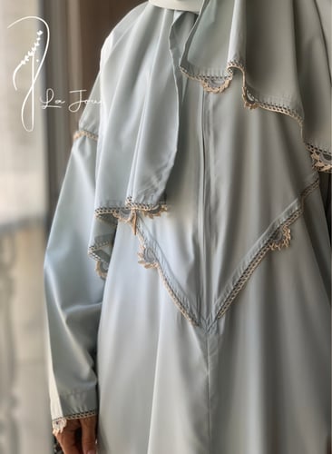 شرشف صلاة سحاب تفني مزين بالكروشي يدوي و الطرحة من...