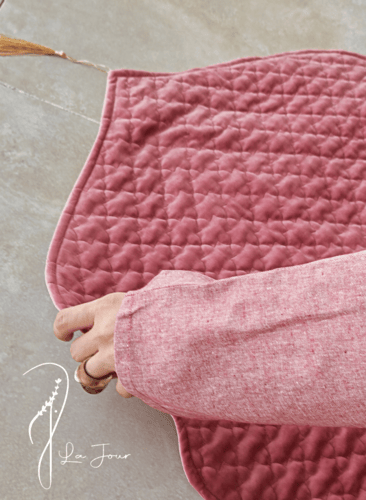 شرشف لف أحمر طوبي جينز طرحة متصلة