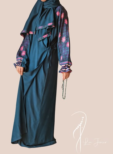 شرشف صلاة لف رسم باتيك كحلي بترولي مع فوشي