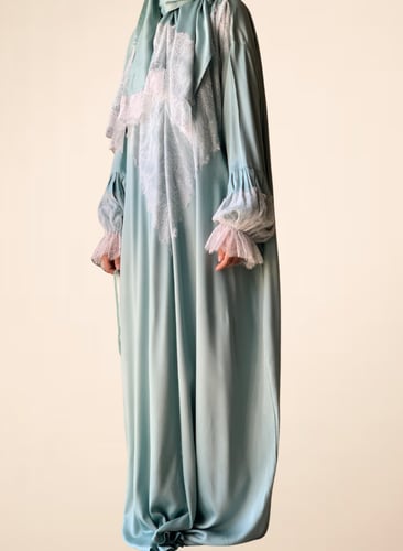 شرشف صلاة دانتيل سحاب أخضر