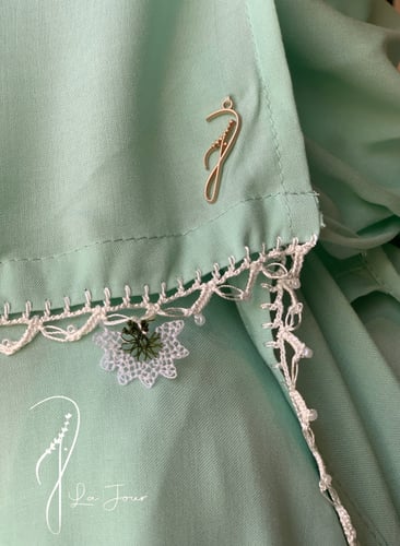 شرشف صلاة لف تفني اخضر بالكروشبه و الورد الاويا ال...