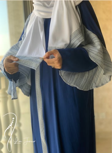 عباية شرشف كحلي قطن فاخر من القطن الستان و القطن ا...