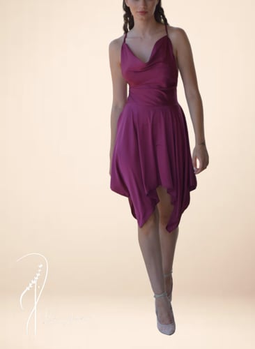 قميص نوم وروب عنابي حرير ستان