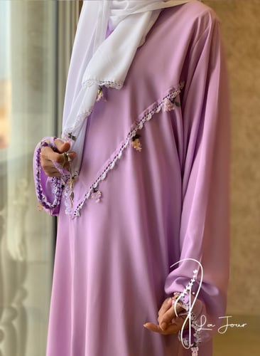 شرشف صلاة سستة موف مزين بالكروشيه و الورد الاويا