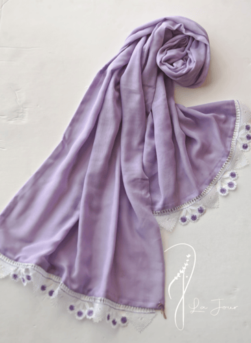 طرحة أويا بوال بنفسجي لفندر فاتح ورد واقواس