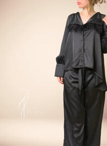 بيجاما ريش اوف وايت ستان حرير