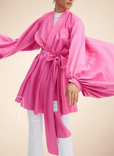 بلوزة كيمونو برتقالي قطن راقي