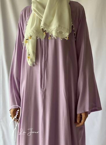 شرشف صلاة سحاب موف كروشيه يدوي و الطرحة منفصلة .