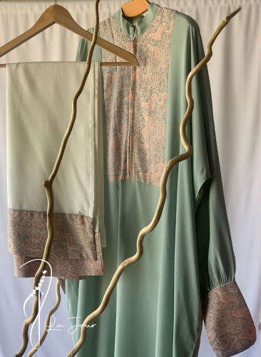 شرشف صلاة باتيك سستة تفني باستيل طرحة منفصلة