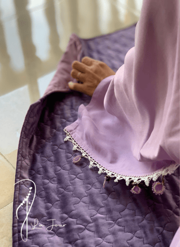 شرشف صلاة سحاب موف كروشيه يدوي