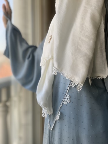 شرشف صلاة سحاب ازرق كروشيه يدوي