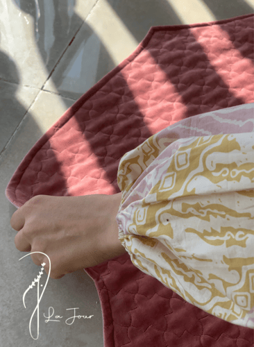 شرشف صلاة لف طرحة منفصلة وردي