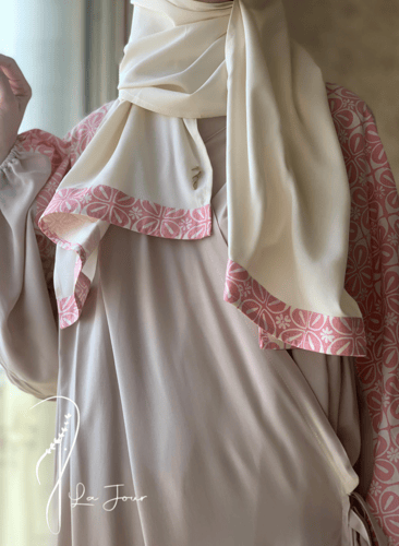 شرشف صلاة لف طرحة منفصلة وردي