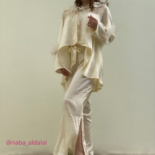 بيجاما ريش اوف وايت ستان حرير
