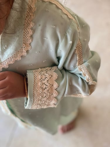 بيجامة أطفال قطن تفني منقط قيطان بيج