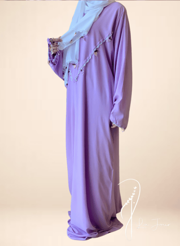 شرشف صلاة سستة موف فاتح بالكروشيه و الورد الاويا