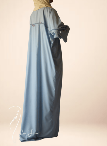 شرشف صلاة لف ازرق سماوي كروشيه حلزون يدوي طرحة مثب...