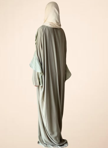 عباية شرشف سستة أخضر فاتح من القطن البارد و القطن...