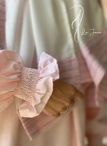 عباية شرشف وردي فاخر سستة