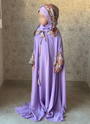 طقم شرشف صلاة بنفسجي اطفال وسجادة وشنطة