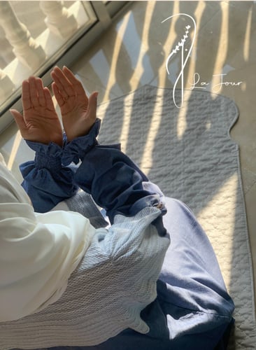 عباية شرشف سستة ازرق فاخر من القطن و القطن المغزول