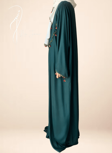 شرشف صلاة سستة أخضر بالكروشيه و الورد الاويا