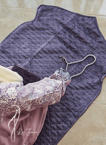 شرشف صلاة لف رسم باتيك باستيل بنفسجي الطرحة مثبتة