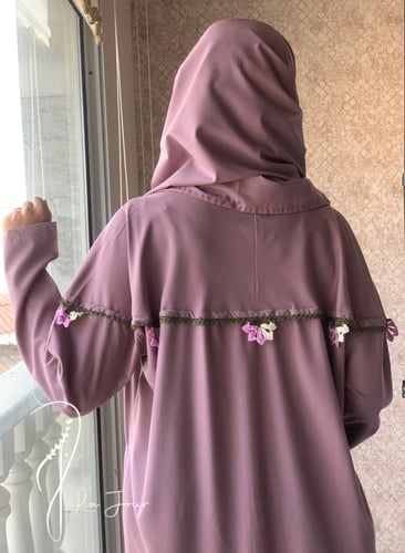 شرشف صلاة سحاب فوشي و فيروزي مزين بالكروشي يدوي و...