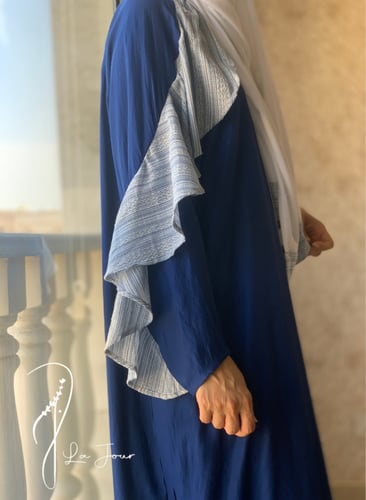 عباية شرشف كحلي قطن فاخر من القطن الستان و القطن ا...