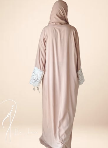 شرشف صلاة لف قطن بارد باج مزين بالدنتيل الأبيض من...