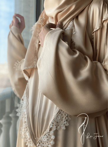 شرشف صلاة اويا اقواس سحاب بيج طرحة مثبتة