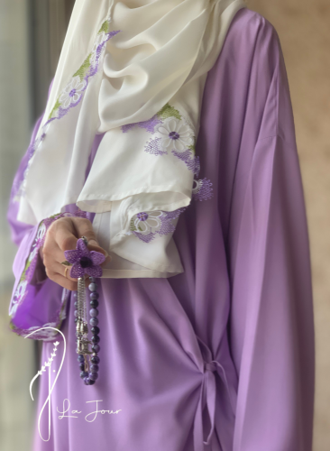 شرشف صلاة موف لف مزين بالاويا ورود