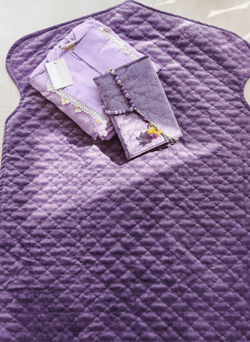 شرشف صلاة لف بنفسجي بالورد الاويا تركي