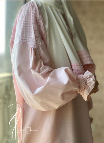 عباية شرشف وردي فاخر سستة