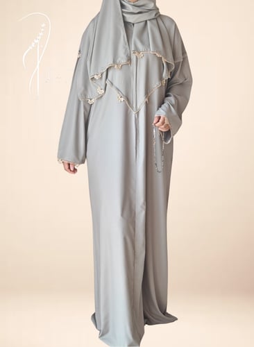 شرشف صلاة سستة رمادى فاتح مزين بالكروشيه اليدوي فخ...