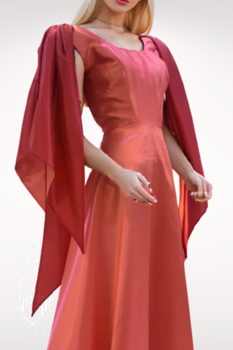 فستان سهرة فوشي فاتح وغامق