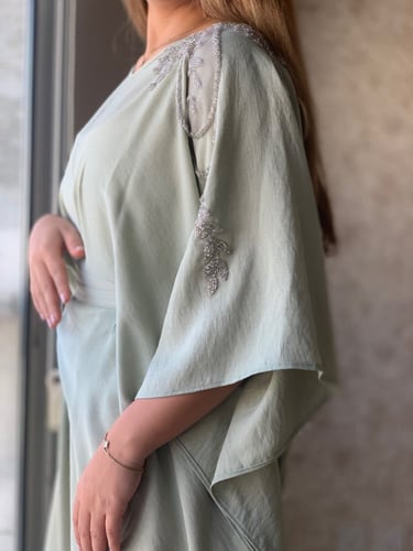 جلابية موف فاتح لفندر مع حولا مقصبة