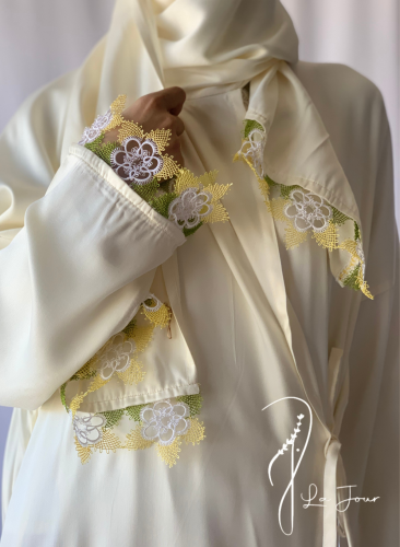 شرشف صلاة اويا لف طرحة متصلة سكري وردي اصفر