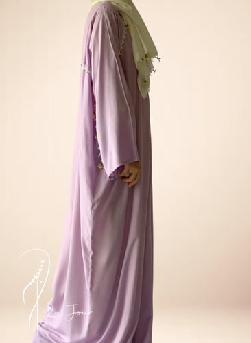 شرشف صلاة سحاب موف كروشيه يدوي و الطرحة منفصلة .