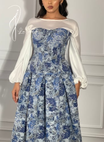 كورساج مشد جينز ازرق منقوش