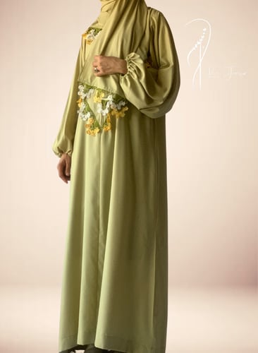 شرشف صلاة فستقي سستة اويا تركي يدوي والطرحة منفصلة