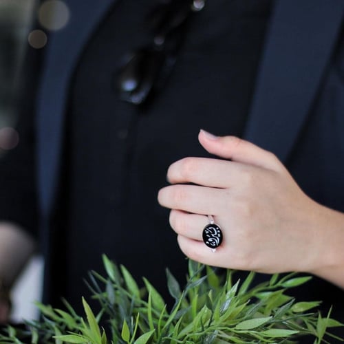 خاتم ملكي من حجر الاونكس الطبيعي