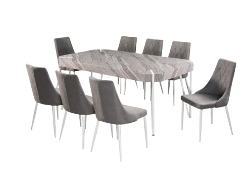 طاولة طعام فاخره لون بني غامق فاخر 8 كراسي