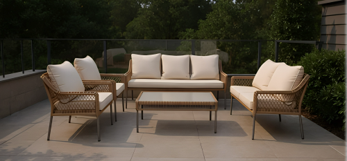 طقم جلسة خارجية راتان فاخر – تصميم أنيق ومريح