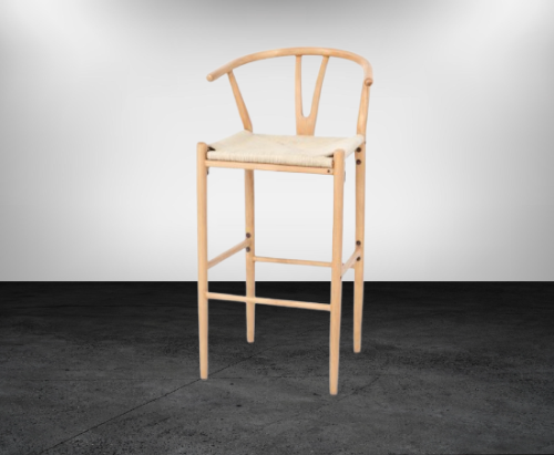 كرسي مفرد خشبي لون بيج