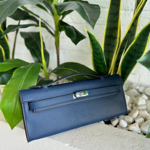 Elegant clutch bag - كحلي
