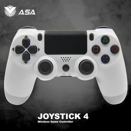 جهاز تحكم بلايستيشن 4 لا سلكي أبيض ASA ps4 dualsho...