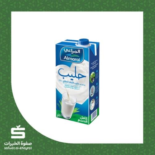 المراعي حليب كامل الدسم طويل الاجل 1لتر