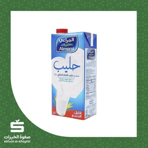 المراعي حليب قليل الدسم طويل الاجل 1 لتر