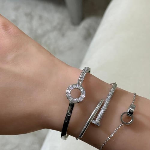 تنسيق ثلاث أساور فضي